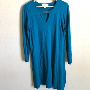 Michael Kors Blue Green Fitted Dress Size Medium